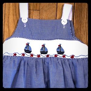 Smocked Sailboat dress. 24m